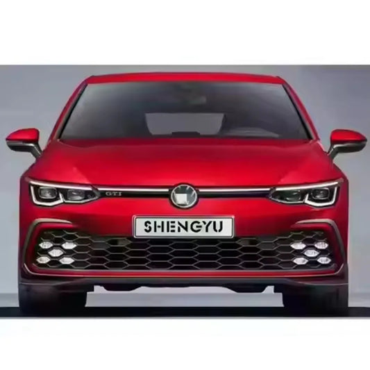Body Kit Contain Front and Rear Bumper Assembly with Grille and Side Skirts Fog Lamps for VW Golf 8 20-22 Change to GTI Model