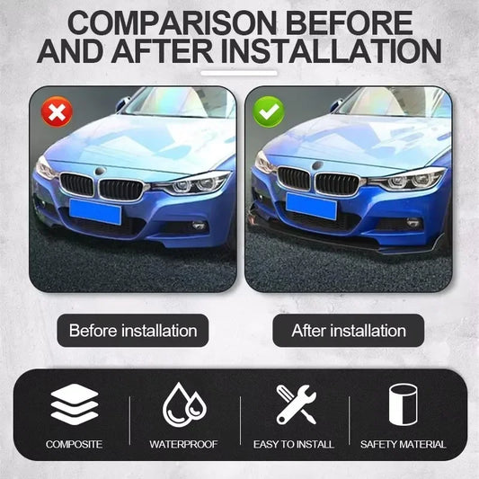 5 Pieces Universal Car Front Bumper Lip Body Kit Spoiler Splitter ABS Bumper Canard Lip Splitter Universal Car Accessories