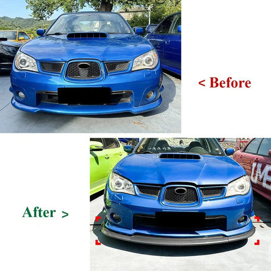 Car Front Guard Chin Body Kits For Subaru Impreza WRX STI 2006 2007 Lower Diffuser Splitter Canards Bumper Lip Spoiler Trim